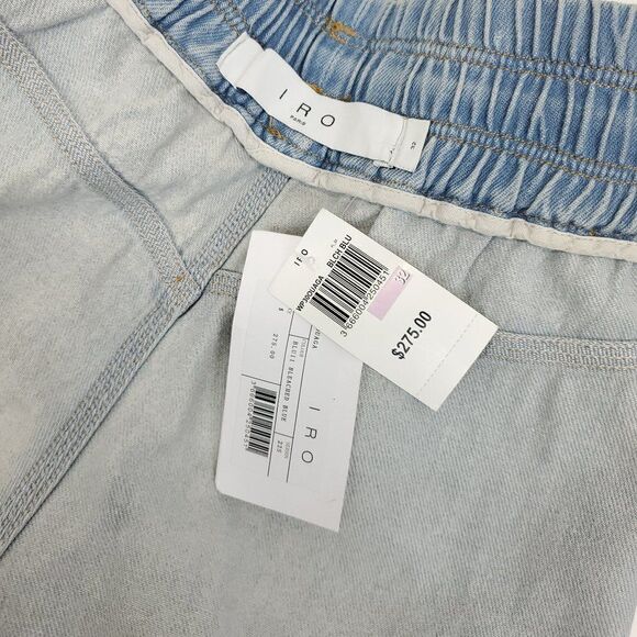 IRO High Waisted Bleached Denim Shorts - Picture 10 of 12